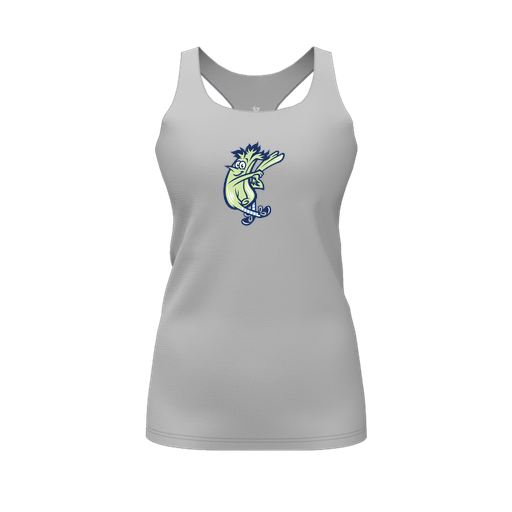 [FT0TRBGY-FYS-LOGO1] Decker Racerback Tank Top (Female Youth S, Gray, Logo 1)