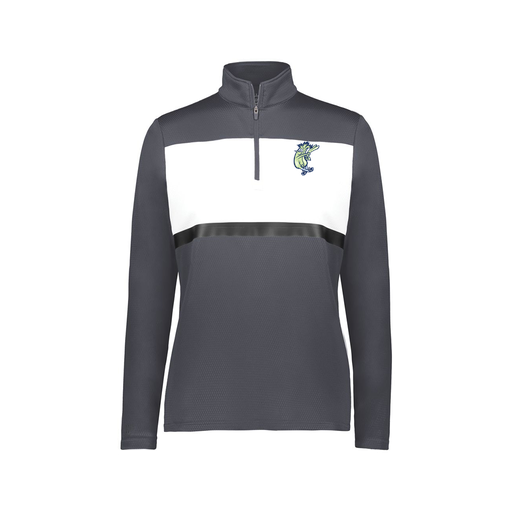 [222791.F52.XS-LOGO1] Ladies Bold 1/4 Zip Pullover (Female Adult XS, Gray, Logo 1)