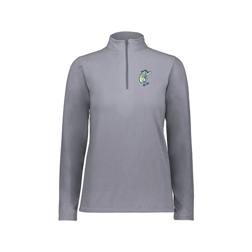 [6864.059.XS-LOGO1] Ladies MicroFleece 1/4 Zip Pullover (Female Adult XS, Gray, Logo 1)